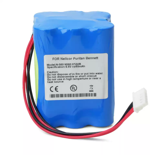 Battery Compatible with Nellcor Puritan Bennett N-550, 069308, 8HR-4/3AU
